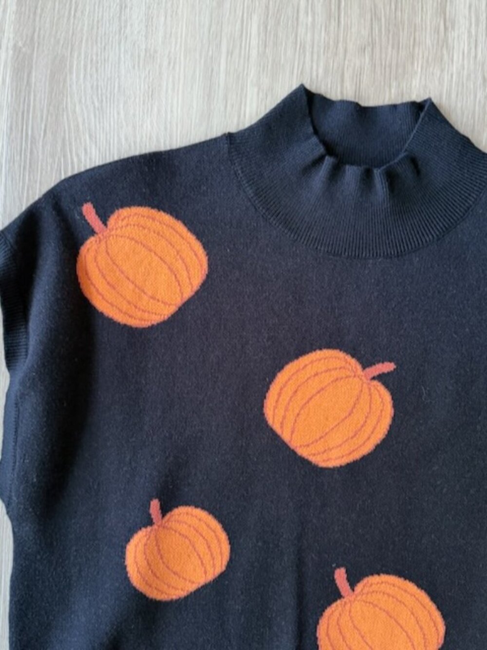 Shop The Mint Pumpkin Sweater Vest S Black - Picture 3 of 8